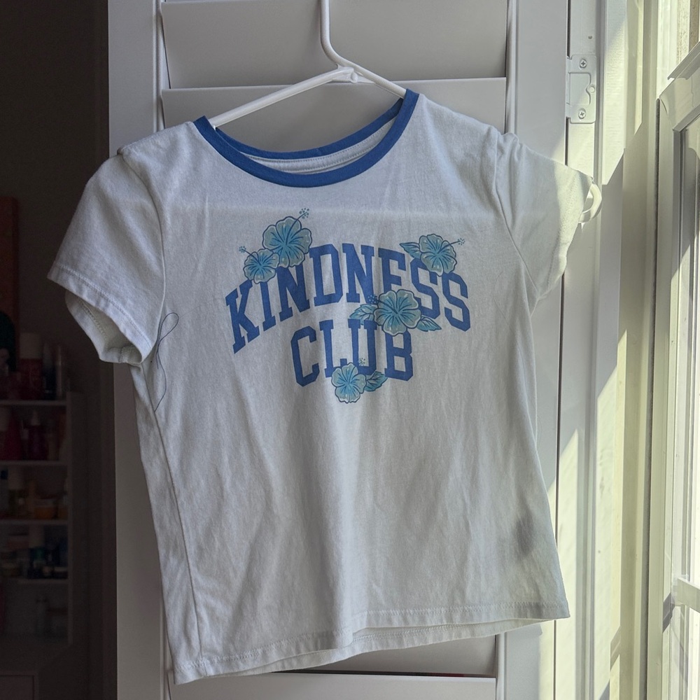 Old Navy White and Blue 'Kindness Club' Tee